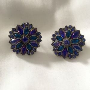 Jewel-toned sequin stud earrings.